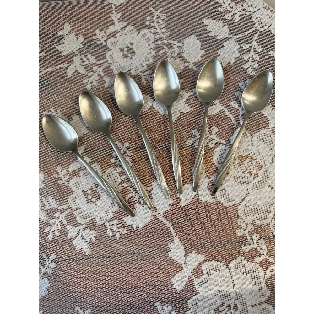 American Stainless Teaspoons Set of 6 Silver American Flair Textured Swirl